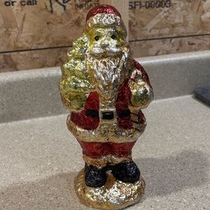 Festive Gold and Red Santa Figurine